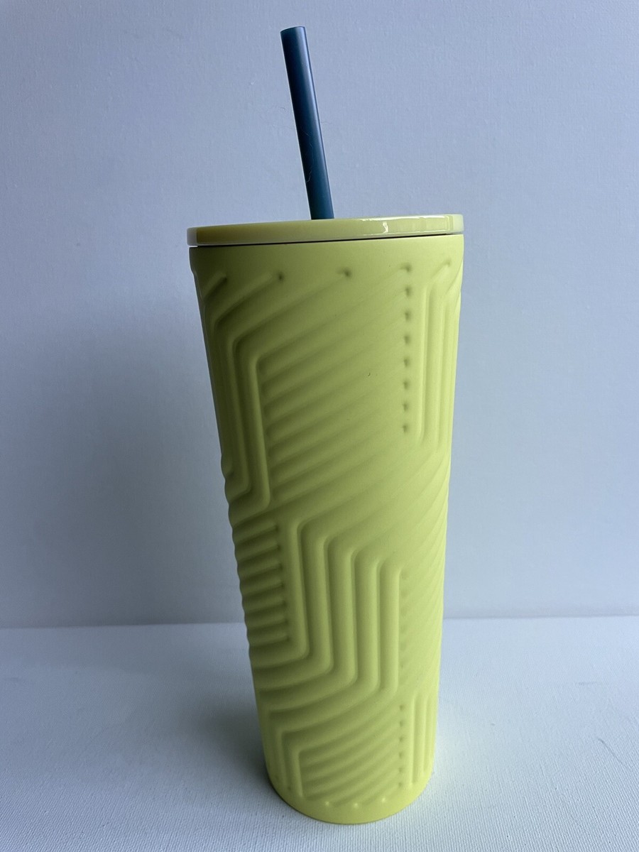 Starbucks 2024 Winter Angular Neon Yellow Stainless Steel Soft 