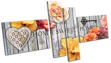 Home Floral Vintage Abstract MULTI CANVAS WALL ART Picture Print