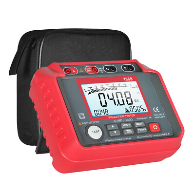 Digital Insulation Tester 1000V, Megger Meter w/ Backlight, Data Storage CAT III