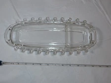 Beautiful glass relish celery dish 12.5" long X 5" wide clear ~