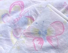 4pc Pottery Barn Kids Butterfly Full COTTON Flat Fitted Sheets 2 Shams As Is