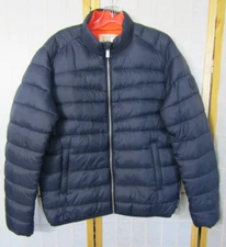 NWT Scotch & Soda Amsterdam Puffer Jacket Black Front Zip Men's Size Med