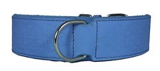 Blue Celtic Leather Dog Collar Staffy Collar Staffordshire Bull Terrier Bulldog 