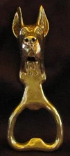 GREAT DANE (cropped ears) Bottle Opener in Bronze