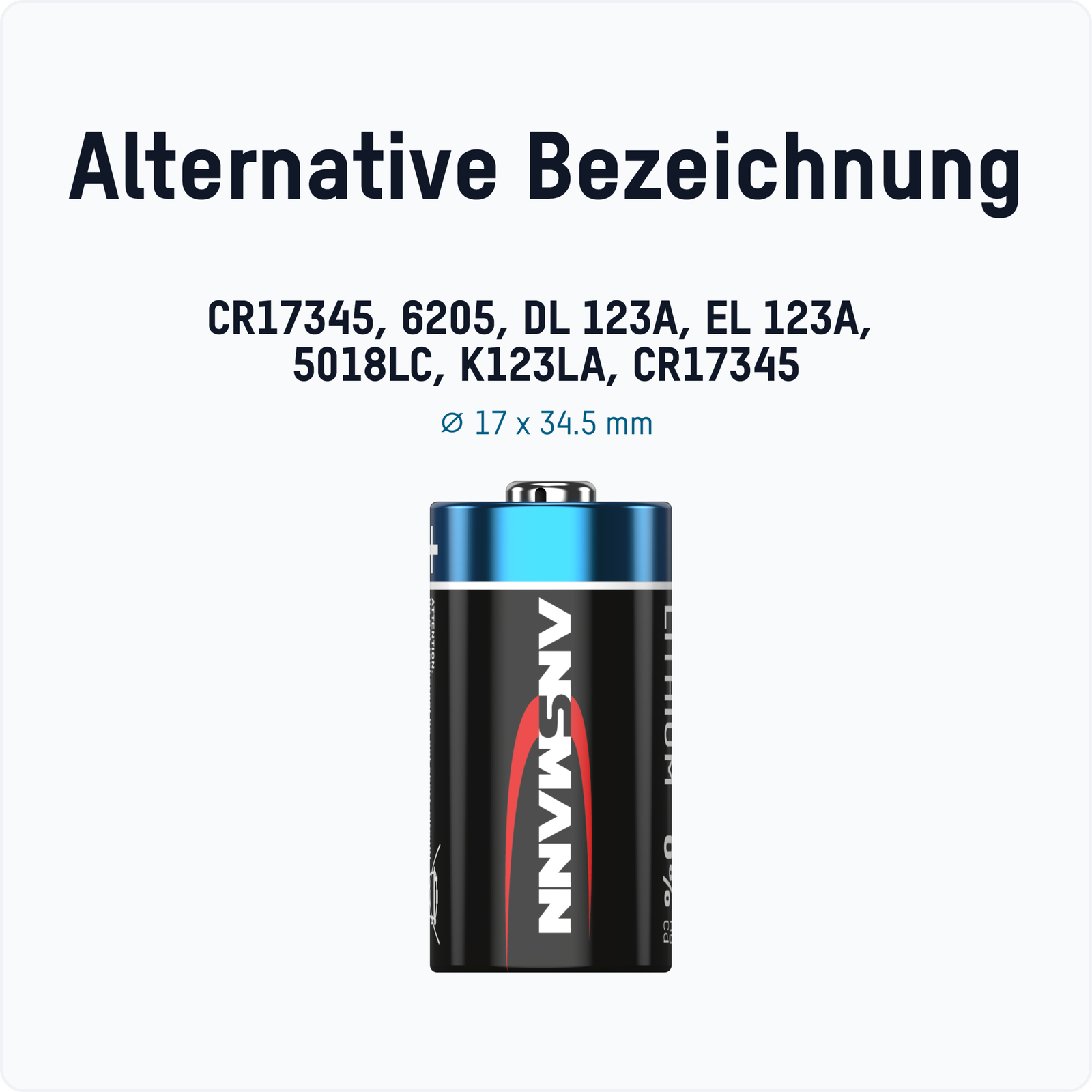 8x ANSMANN CR123A Lithium Batterie 3V - Hochleistungsbatterie (8 Stück)