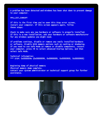 Tech Decorative Photo Night Light, Blue Screen of Death, Computer Crash Screen