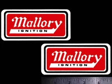 MALLORY Ignition - Set of 2 Original Vintage 1960's 70's Racing Decals/Stickers