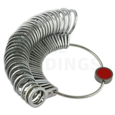 BRITISH ENGLISH SCOTTISH MEASURE FINGER SIZER RING GAUGE METAL UK SIZES A-Z 6