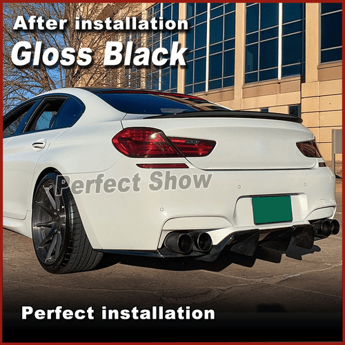 Glanz Schwarz Heckdiffusor Diffusor Stoßstangen Lippe Für BMW F06 F12 F13 M6 13+ - Picture 4 of 11