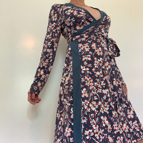 Banana Republic Blue Floral Wrap Dress 