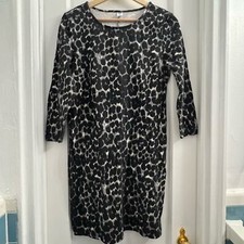 Leopard Black and White Print Old Navy Dress Size S with 3/4 sleeves