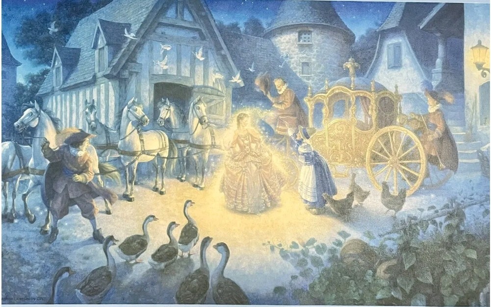 アンティーク Cinderella Wallpaper Border Fairytale Princess Carriage - Willow