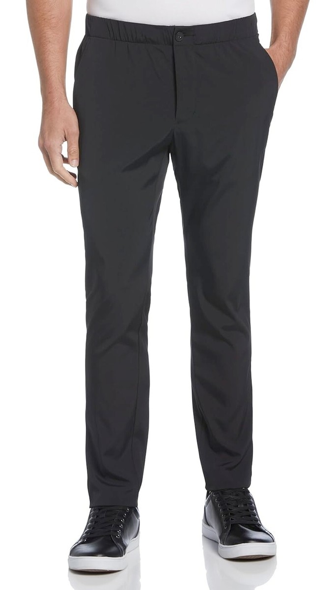 Perry Ellis Portfolio スラックス 36/34 ブラック New Perry Ellis Portfolio Tech Works Slim Fit Black Stretch