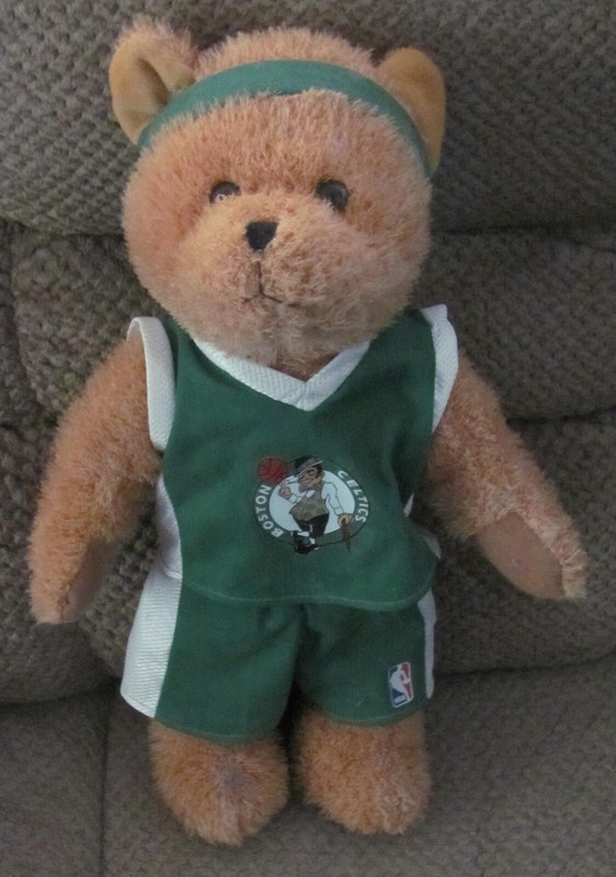 Boston Celtics NBA 2008 Bear Plush with Basketball Uniform & Green Headband