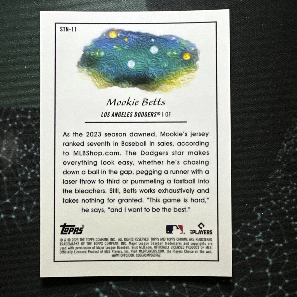 2023 Topps Chrome Cosmic Mookie Betts STN-11 Stars In The Night LA Dodgers - Image 2 of 2