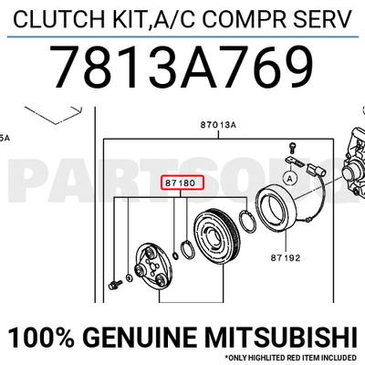 7813A769 Genuine Mitsubishi CLUTCH KIT,A/C COMPR SERV OEM | eBay 