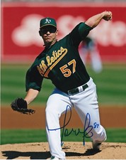 TOMMY MILONE  OAKLAND A'S  ACTION SIGNED 8x10