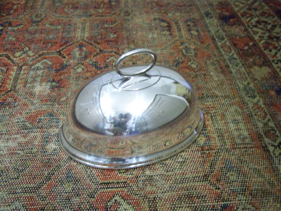 CUBIERTA DE ASADO O PLATO CÚPULA ESTILO SHEFFIELD PLATA VICTORIANA GEORGIANA  Foto 4 de 4