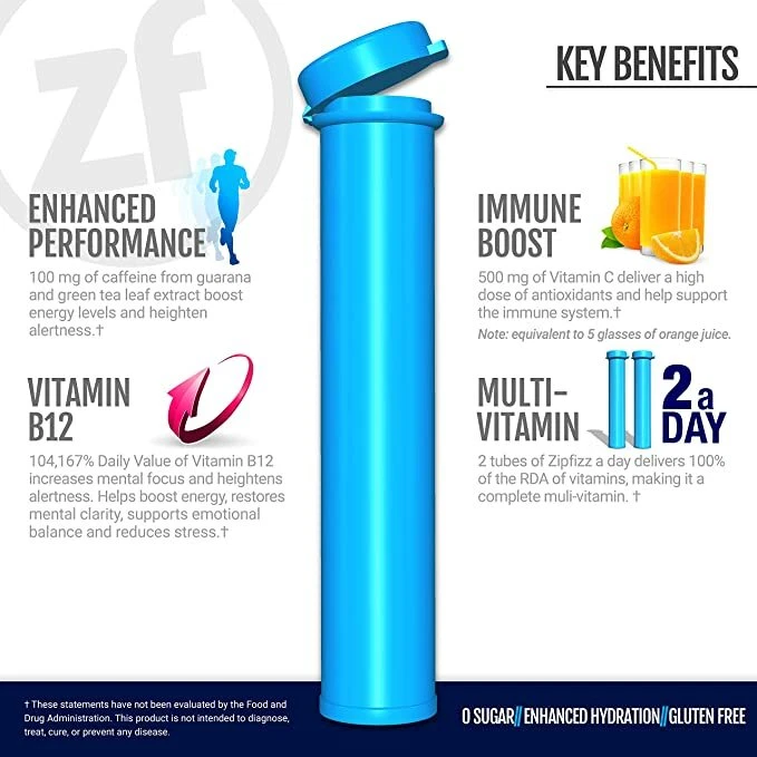 Mezcla de bebidas energéticas saludables Zipfizz, 30 tubos - ¡ENVÍO GRATUITO! Foto 3 de 4