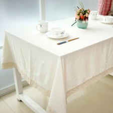 Lace Edge Rectangle Tablecloth Table Cloth Cover Dining Kitchen Party Home Decor