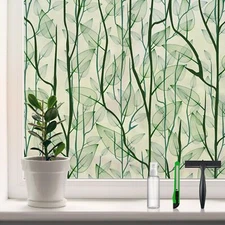 DKTIE Window Film Privacy with Installation Tools, Decorative Stained Glass W...