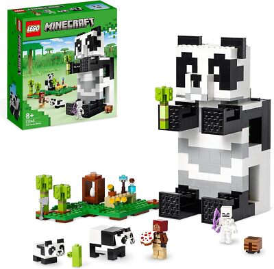 LEGO 21245 Minecraft The Panda Haven Set, Movable Toy House with