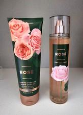 2 pc Bath  Body Works ROSE Fine Fragrance Mist and Body Cream NEW