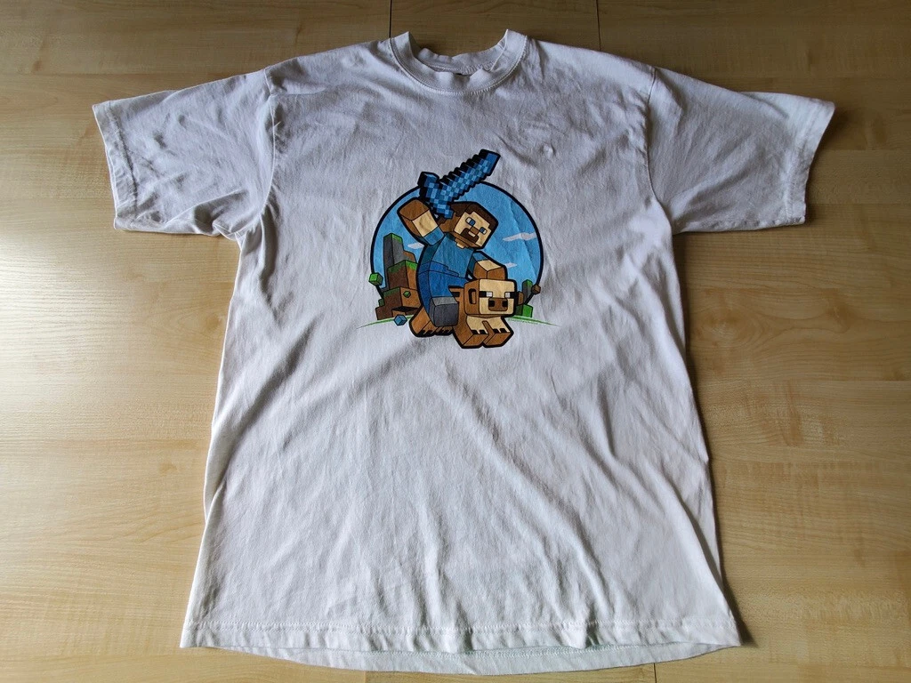 Minecraft Steve riding a pig Flipback Jinx 15 16 years size T