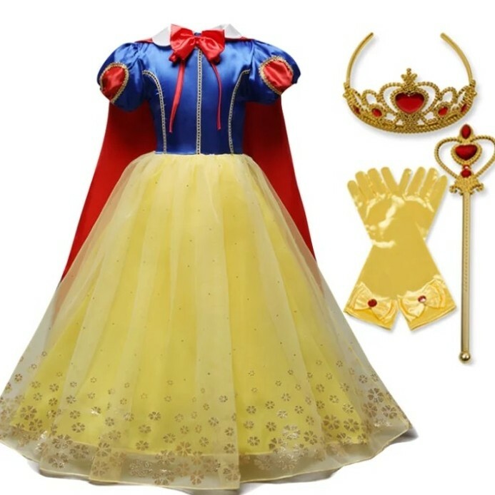 Disfraz De Princesa Disney Blancanieves Cosplay Para Niña Todas Las Tallas