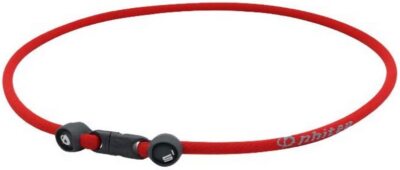 Phiten S1 Aqua-Metal Titan Infundierte Halskette (Rot, 18 Zoll)