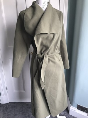 khaki waterfall coat