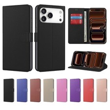 For iPhone 17 16 15 14 13 12 11 XR 7 8 SE Phone Wallet Case Leather Flip Cover