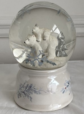 Pfaltzgraff Winter Frost Collection musikalische Schneekugel Eisbär und Jungtier sehr guter Zustand