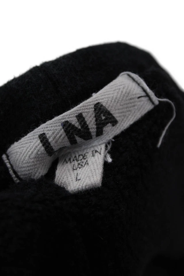 Sudadera LNA para mujer manga larga recortada negra algodón talla grande Foto 4 de 4