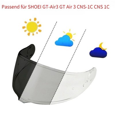 Photochrome Visier für SHOEI GT-Air3 GT Air 3 CNS-1C CNS 1C Helm Brille Linse