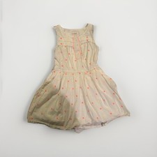 Cat  Jack Girls Fit  Flare Polka Dot Dress XS White Pink 4-5 Easter