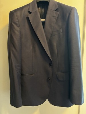 Charles Tyrwhitt Blazer Mens 44R Slim Fit Navy Vitale Barberis Super 110s Wool