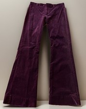 Y2K Burgundy Crushed Velvet Pants 5 RAMPAGE Corduroy Bootcut Office Siren Glam