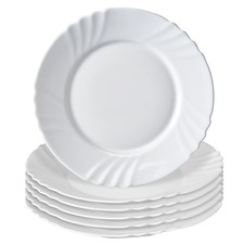 KADAX Teller, Essteller aus Glas, 23 cm, 6 St&uuml;ck, Wei&szlig;
