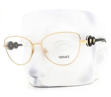 Versace Eyeglasses MOD 1284 1002 Glasses Shiny Gold on Black 55mm with Case