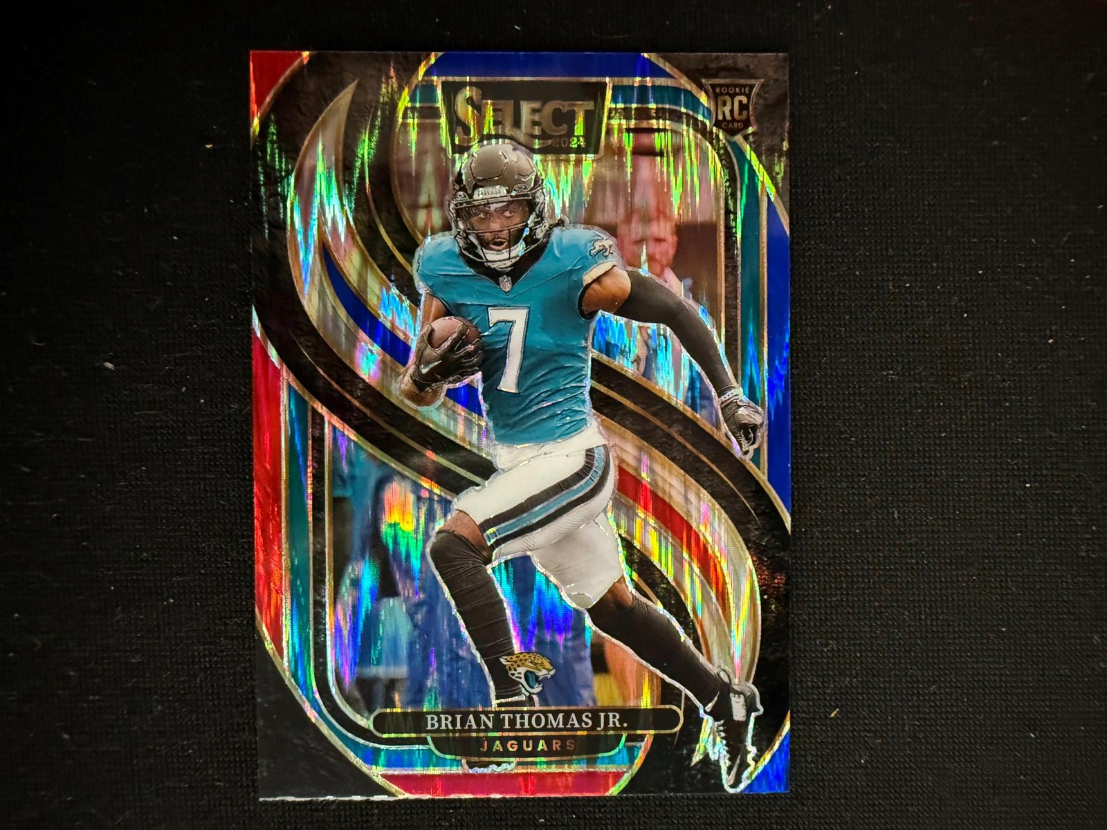 Brian Thomas Jr 2024 Select Premier Level Red Blue Shock Rookie RC Jaguars D47