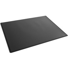Image of Durable Non-Slip Desk Mat With Transparent Overlay 65 x 50cm Polypropylene Black