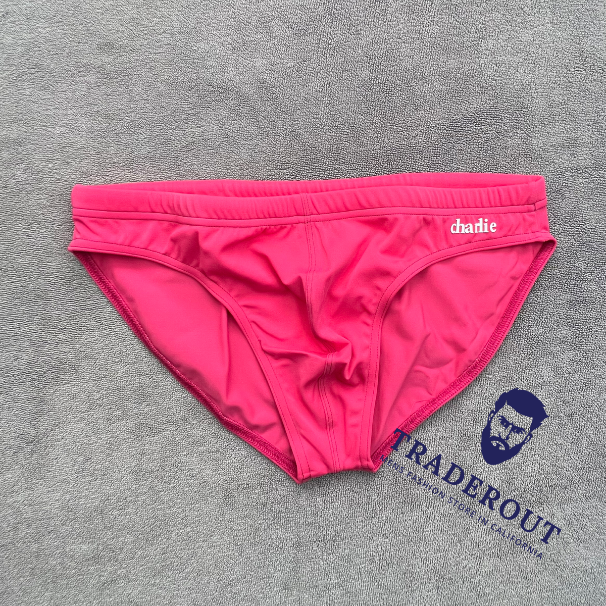Charlie by matthew zink Mens pink lifeguard swim brief swimwear
