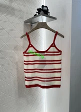 U-shaped collar slim shoulder camisole elastic all season fashion outfit VEST