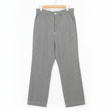 Mens Gingham Dress Pants Black White Check Straight Leg Flat Front Casual Work