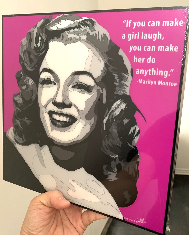 Wall Decor Funny Pop Art Marilyn Monroe Poster w/Wooden Frame 10" Keetatat (B) - Image 3 of 4