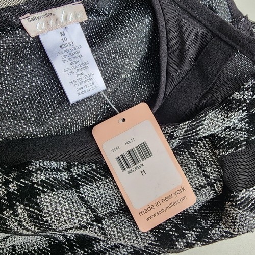 NWT Sally Miller Couture Dress Girls Fit Flare Cheer Plaid Gray Black Mesh M 10 - Picture 7 of 7