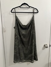 Cider 3XL Army Green Slip Cami dress Cowl Neck Country