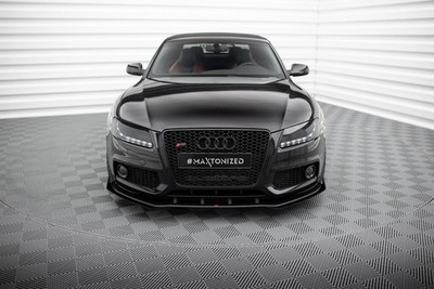 Frontlippe passend für Audi S5 / A5 S-Line 8T schwarz matt + Hochglanz Flaps