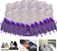 24 Pack Moth Repellent for Closet Lavender Sachet Bags, Cedar Blocks for Clothes